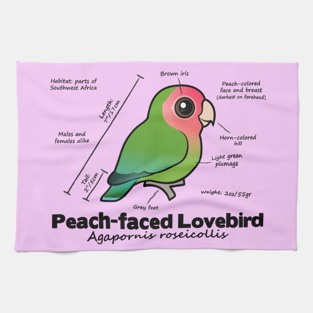 Peach-faced Lovebird Statistics Towel (Horizontal)