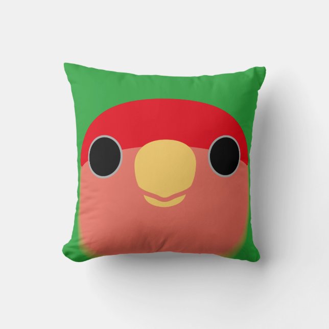 Peach-faced Lovebird Throw Pillow (Front)