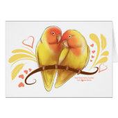 Peach Faced Lutino Lovebirds (Front Horizontal)