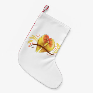 Peach Faced Lutino Lovebirds Small Christmas Stocking