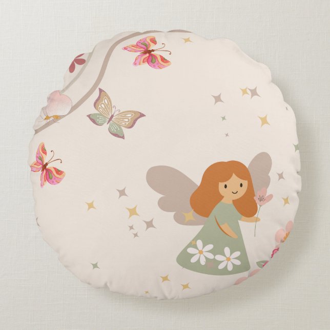 Peach Fairy Round Pillow (Front)