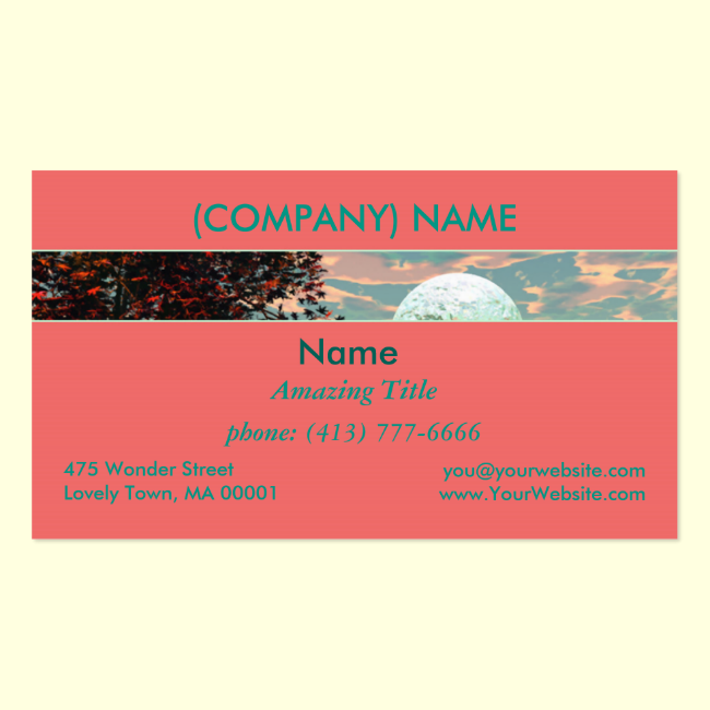 Peach Fantasy, Teal and Apricot Retreat Double-Sided Standard Business Cards (Pack Of 100)