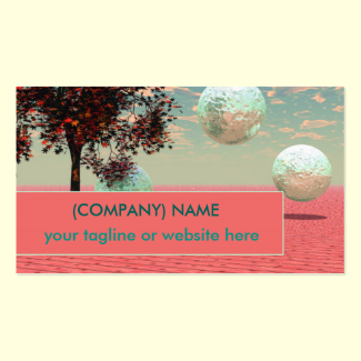 Peach Fantasy, Teal, Cyan, Apricot Retreat Double-Sided Standard Business Cards (Pack Of 100)
