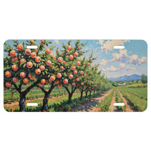 PEACH FARM ORCHARD TREES LICENSE PLATE
