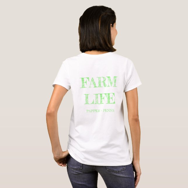Peach Farmhouse; Green Tshirt (Back Full)