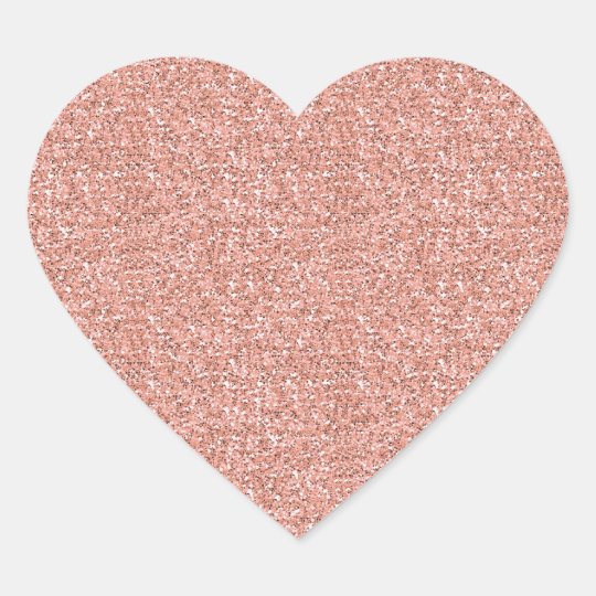 Peach Faux Glitter Heart Sticker | Zazzle.com