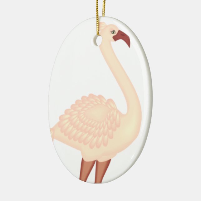 Peach Flamingo Ceramic Ornament (Left)