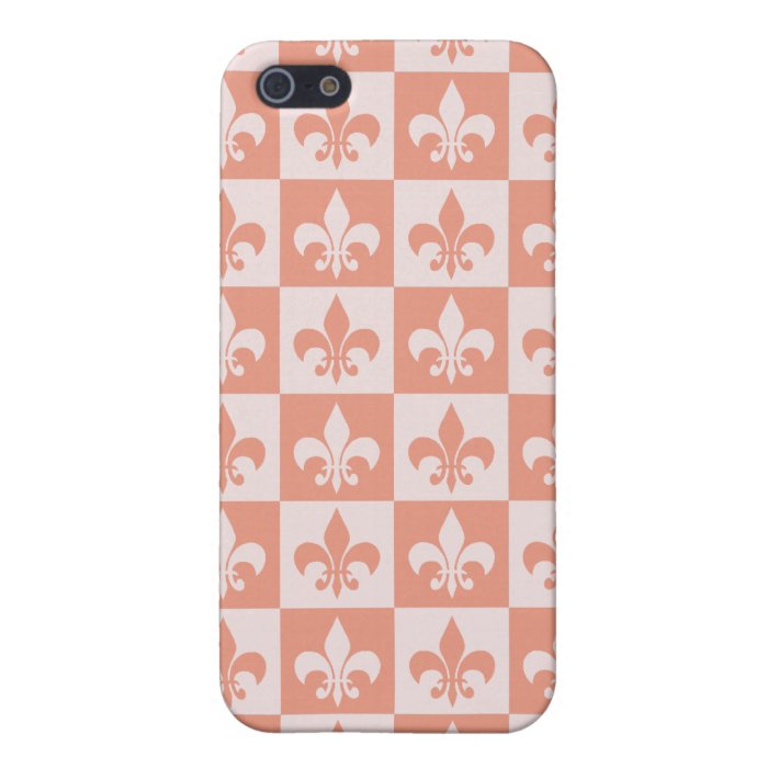 Peach Fleur de lis iPhone 5 Case