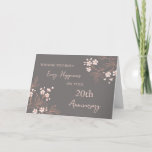 Peach Floral 20th Wedding Anniversary Card