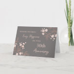 Peach Floral 30th Wedding Anniversary Card