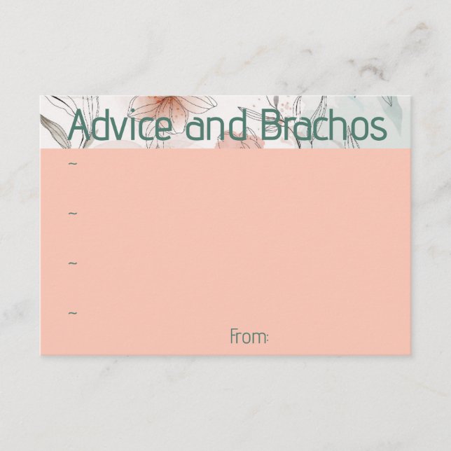 Peach floral advice Card (Front)