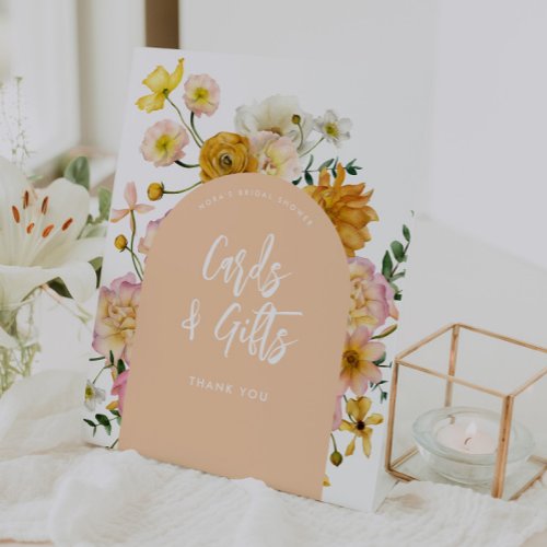 Peach Floral Arch Cards and Gifts Sign