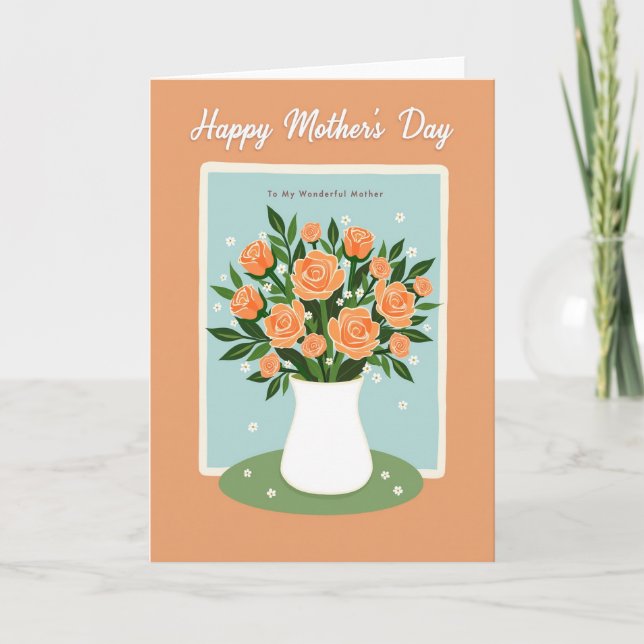 Peach Floral Bouquet Card (Front)