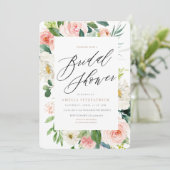 Peach Floral Bridal Shower Invitation (Standing Front)