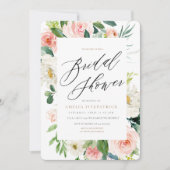 Peach Floral Bridal Shower Invitation (Front)