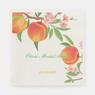 PEACH FLORAL BRIDAL SHOWER NAPKINS