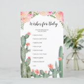 Peach Floral Cactus Wishes for Baby Game (Standing Front)