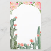 Peach Floral Cactus Wishes for Baby Game (Back)