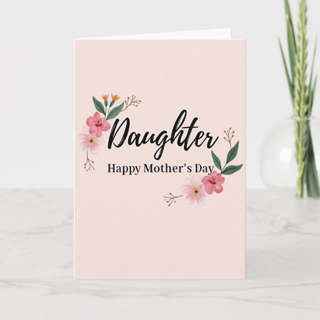 Peach Floral Daughter Card (Front)