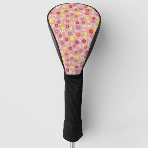 Peach Floral Ditsy Golf Head Cover
