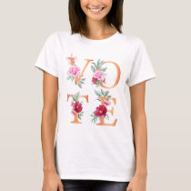 Peach Floral Elegant Feminine Go Vote T-Shirt