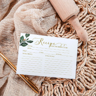 Peach Floral Fall Bridal Shower Recipe Card
