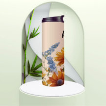 Peach Floral First-Time Mom Gift Thermal Tumbler