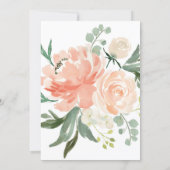 Peach Floral Geometric Bridal Shower Invitation (Back)