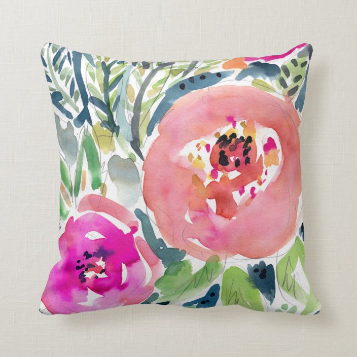 Watercolor throw pillows clearance
