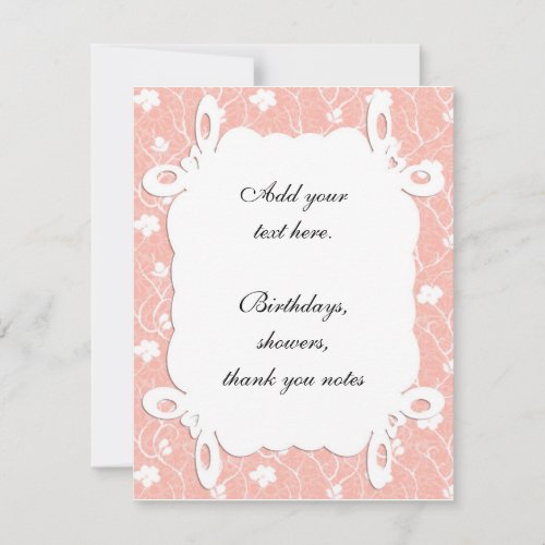 Peach Floral Invitation