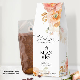 Peach Floral, It's Bean a Joy Coffee Bean Favor