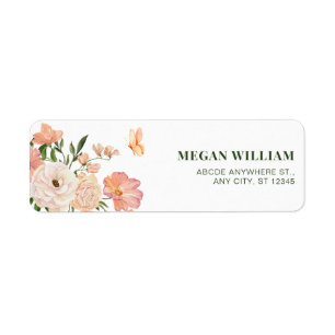 Peach floral label