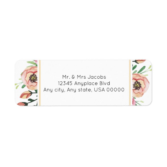 Peach Floral Label (Front)