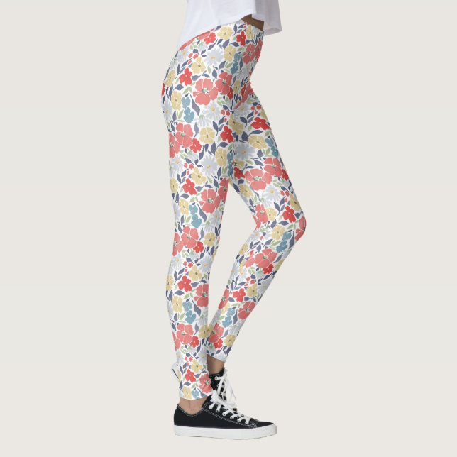 Peach Floral Leggings (Right)