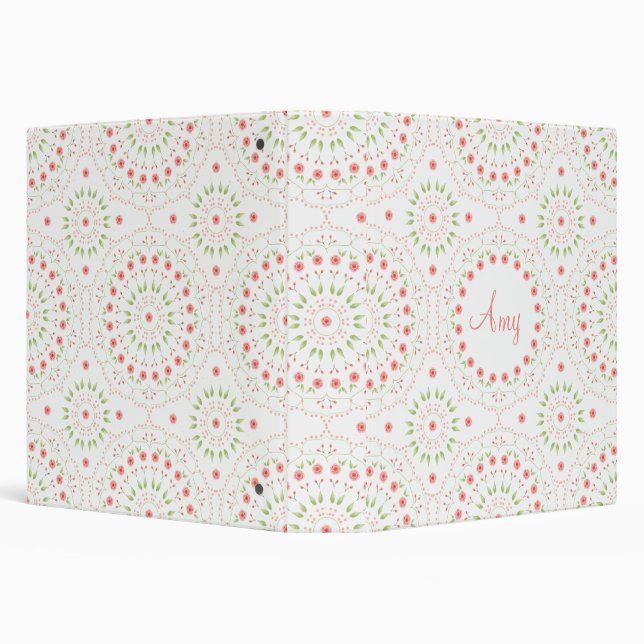 Peach Floral Mandala Personalized Binder (Background)