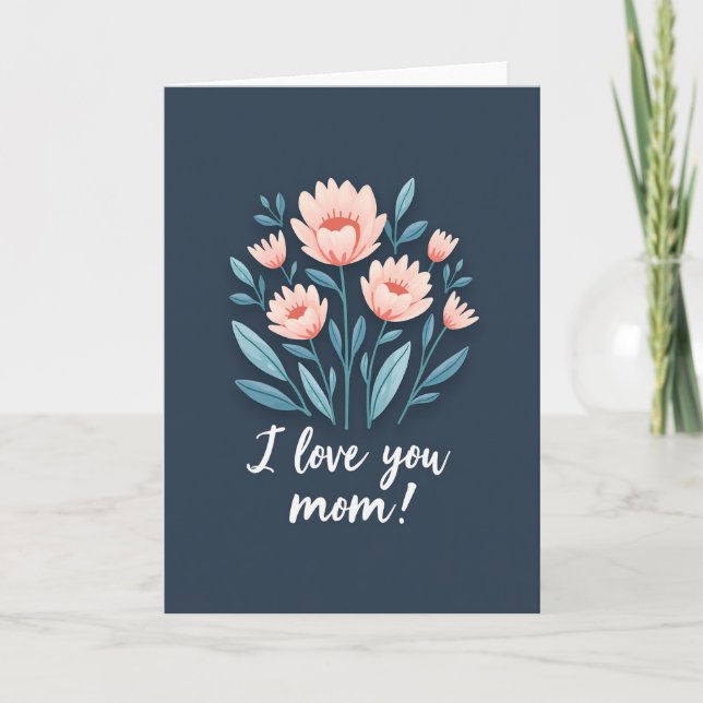 Peach Floral Mothers Day Love Card (Front)