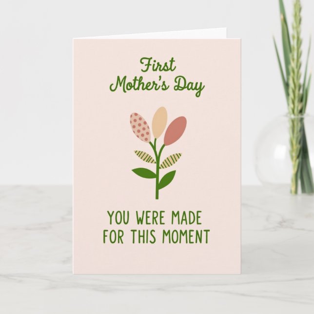 Peach Floral Mothers Day Message Card (Front)