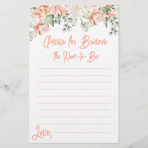 Peach Floral Neutral Baby Shower Advice