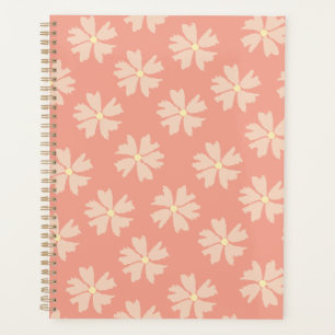 Peach Floral Oversized Flower Pattern Planner