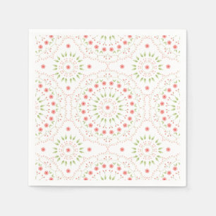Peach Floral Paper Napkin