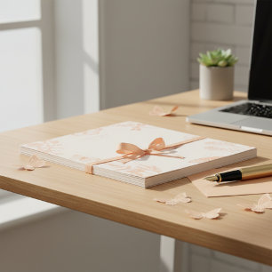 Peach Floral Paper Sheets