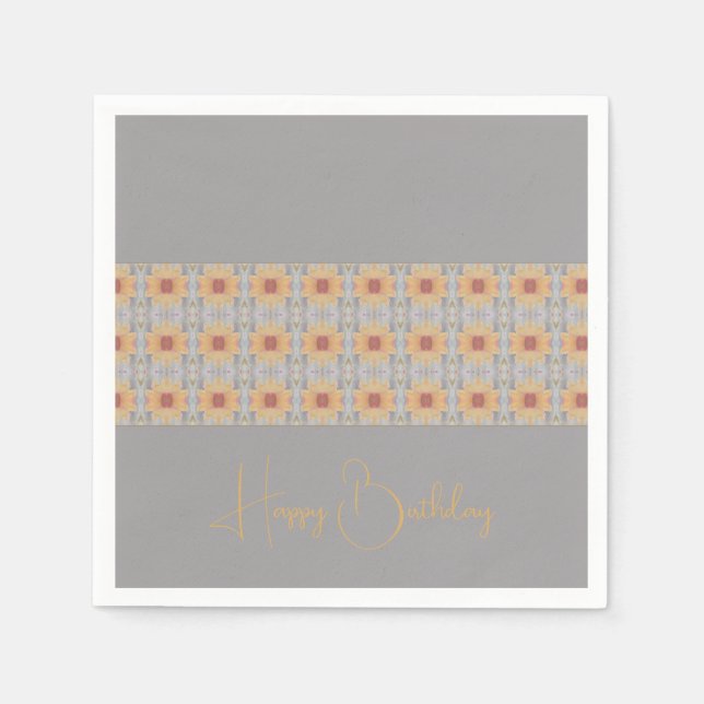 Peach Floral Patterned Napkins (Front)