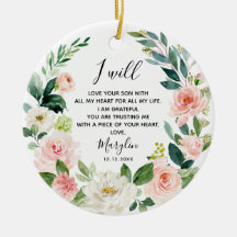 Peach Floral Personalised Mother of the Groom