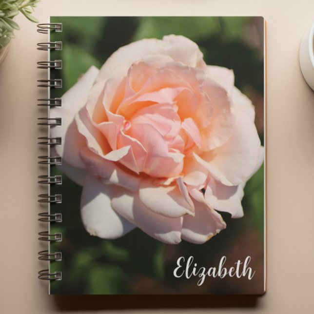 Peach Floral Photography Elegant Rose Custom Notebook (Creator Uploaded)