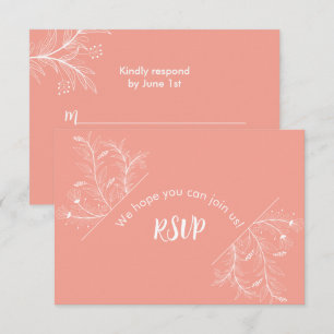 Peach Floral RSVP Baby Shower  Card