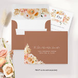 Peach Floral RSVP with Return Address, Terracotta Envelope<br><div class="desc">Elegant terracotta rust RSVP envelope with peach floral inside and printed return address outside. Design coordinating our "Peach Delight collection" wedding RSVP cards. NOTES: 1) the default "A2" envelope size selected fits our coordinating 3.5" x 5" RSVP card size, if you make changes on the RSVP card size, please make...</div>