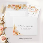 Peach Floral RSVP with Return Address, White Envelope<br><div class="desc">Elegant white RSVP envelope with peach, blush pink and cream floral inside and printed return address outside. Design coordinating our "Peach Delight collection" wedding RSVP cards. NOTES: 1) the default "A2" envelope size selected fits our coordinating 3.5" x 5" RSVP card size, if you make changes on the RSVP card...</div>