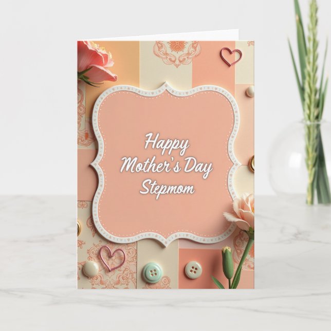 Peach Floral Stepmom Card (Front)