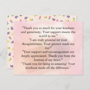 Peach Floral Thank You Card – Grateful Heart