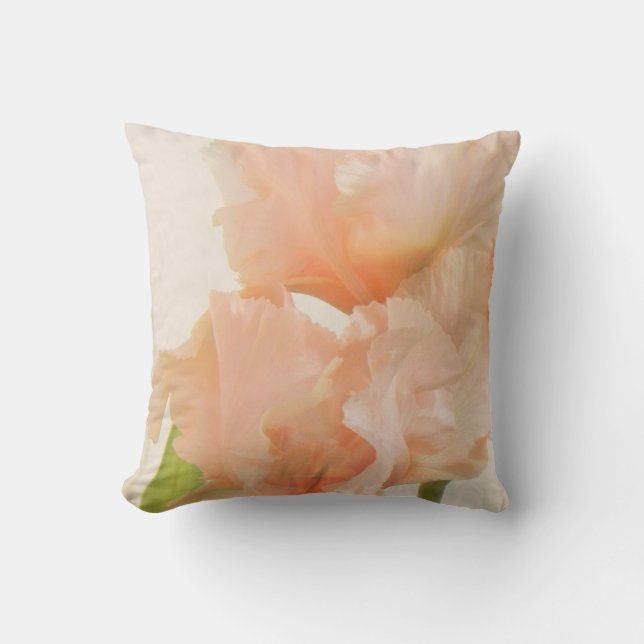 Peach Floral Throw Pillow (Front)